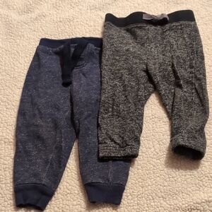 Black and Blue Joggers with Elastic Cuffs